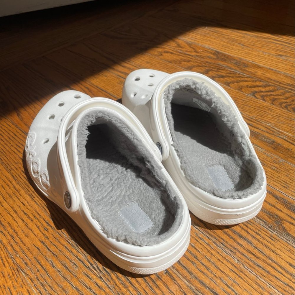 Crocs Classic Fuzz-Lined Clog In White - image 3